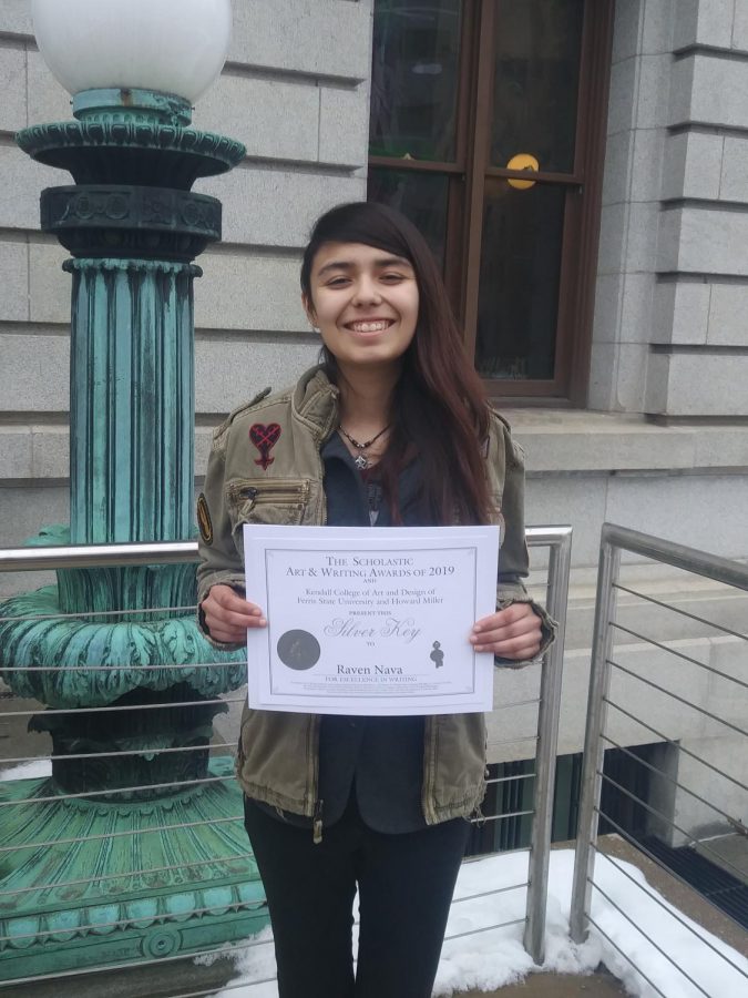 Raven Nava shows her silver key certificate. “I am incredibly proud of myself for this!” She said.