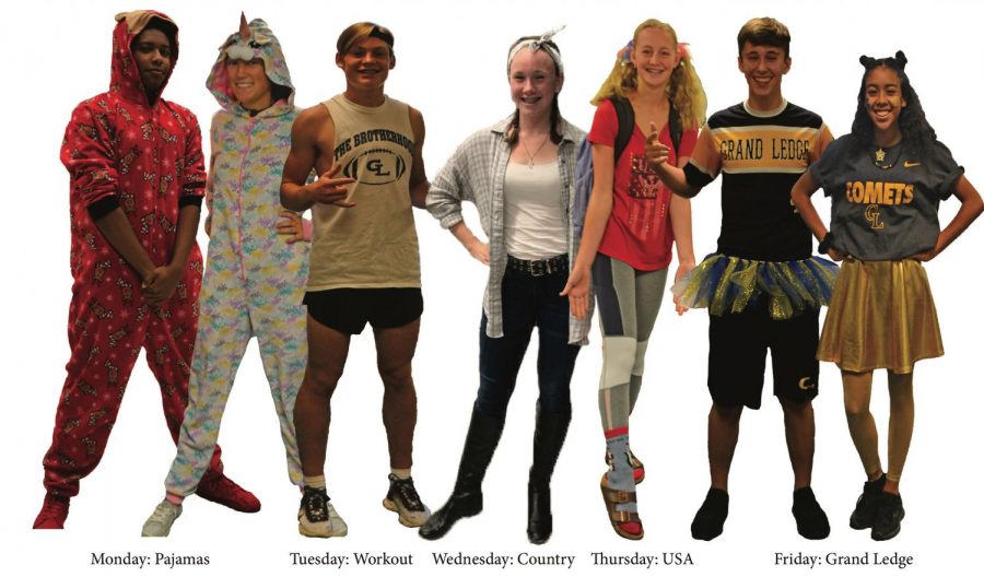 Students from all grades participate in school spirit. Most dressed up every single day.