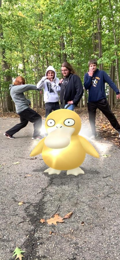 Grand Ledge high school students enjoying their afternoon playing Pokemon GO. These students played  Pokemon GO at Hawk Meadow, in Delta Township.