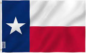 The blue in the Texas flag stands for Loyalty, the White stands for purity and liberty, and red for courage. 
The Texas flag once stood for a different recognized country. 