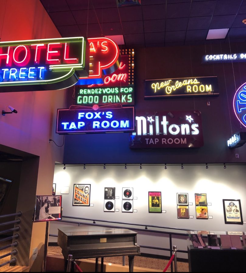 A visitors view of the St. Louis Jazz Museum is shown. Nicknamed the First Lady of Song, Ella Fitzgeralds exhibit showed elements of her life. 