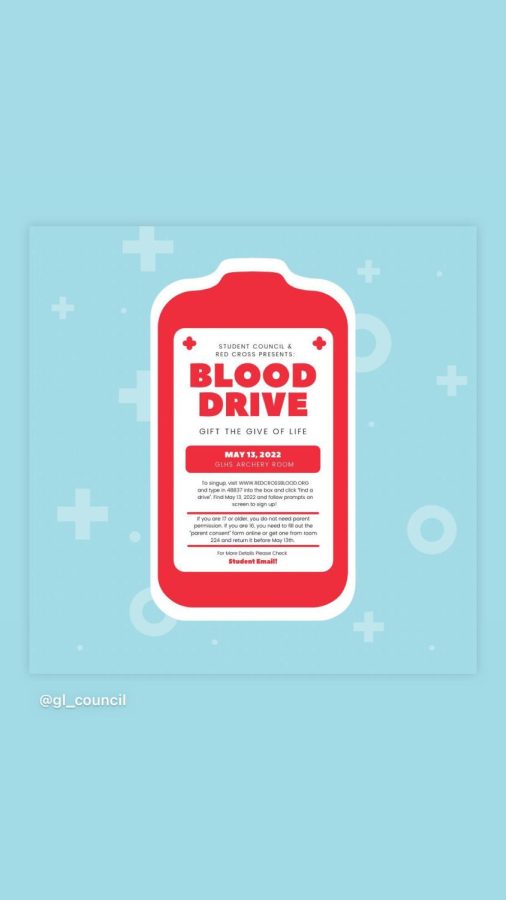 An Instagram post advertising the Blood Drive is shown. This was one of the ways Student Council spread word of the event. 