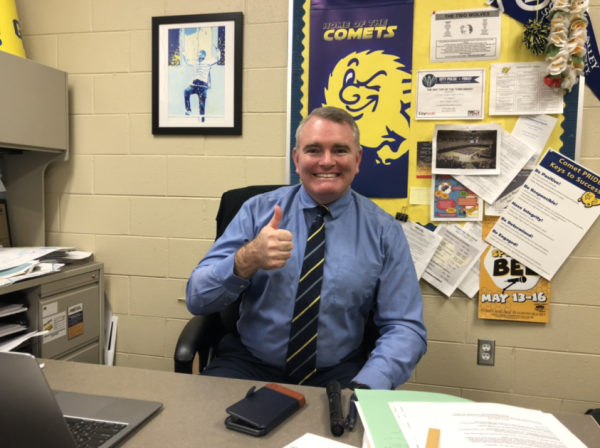 Dr. Wright is looking forward to the new class system. He and many others were hard at work to finish the last week of first trimester. 