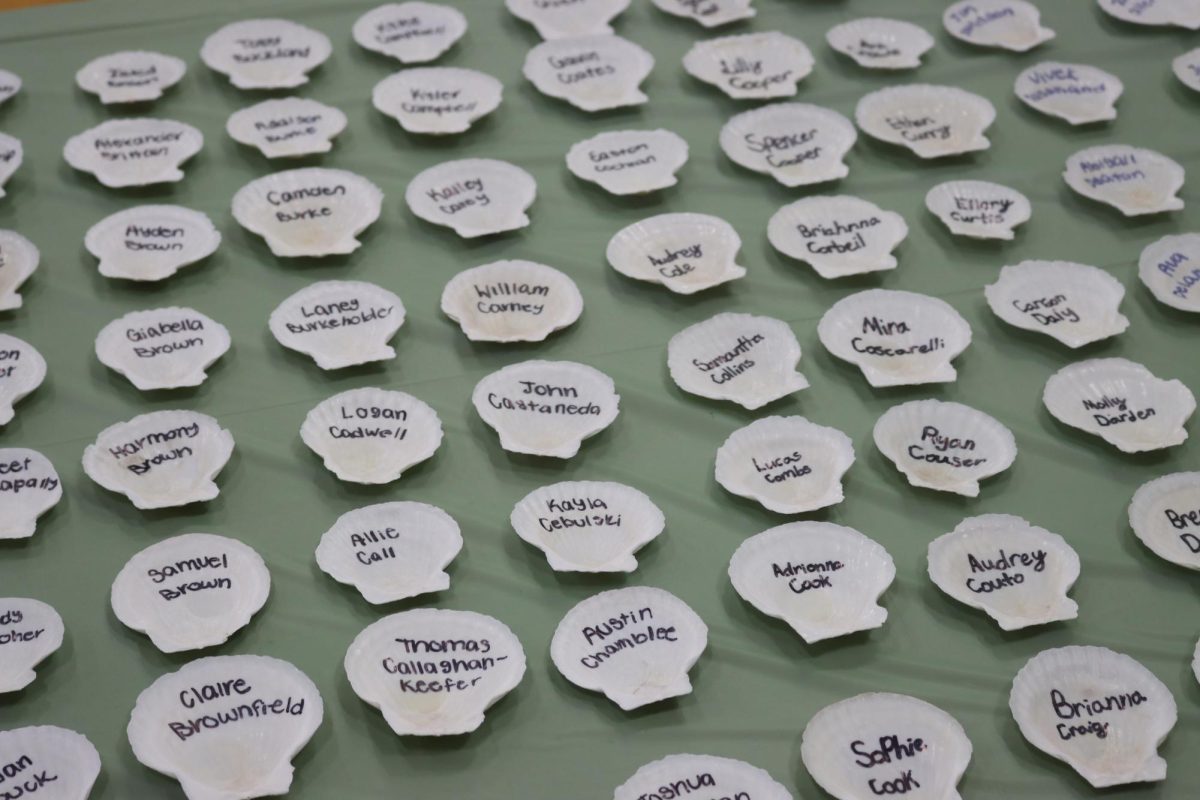 Shells with senior names made by student council.